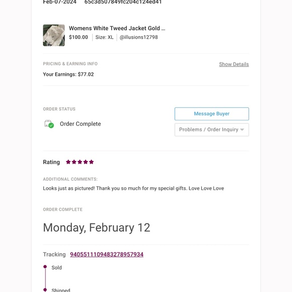 Last One Women’s White Tweed Jacket Gold embossed button detail XL NWT - Picture 11 of 15